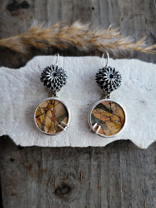 Red Creek Jasper Iron Pod Earrings