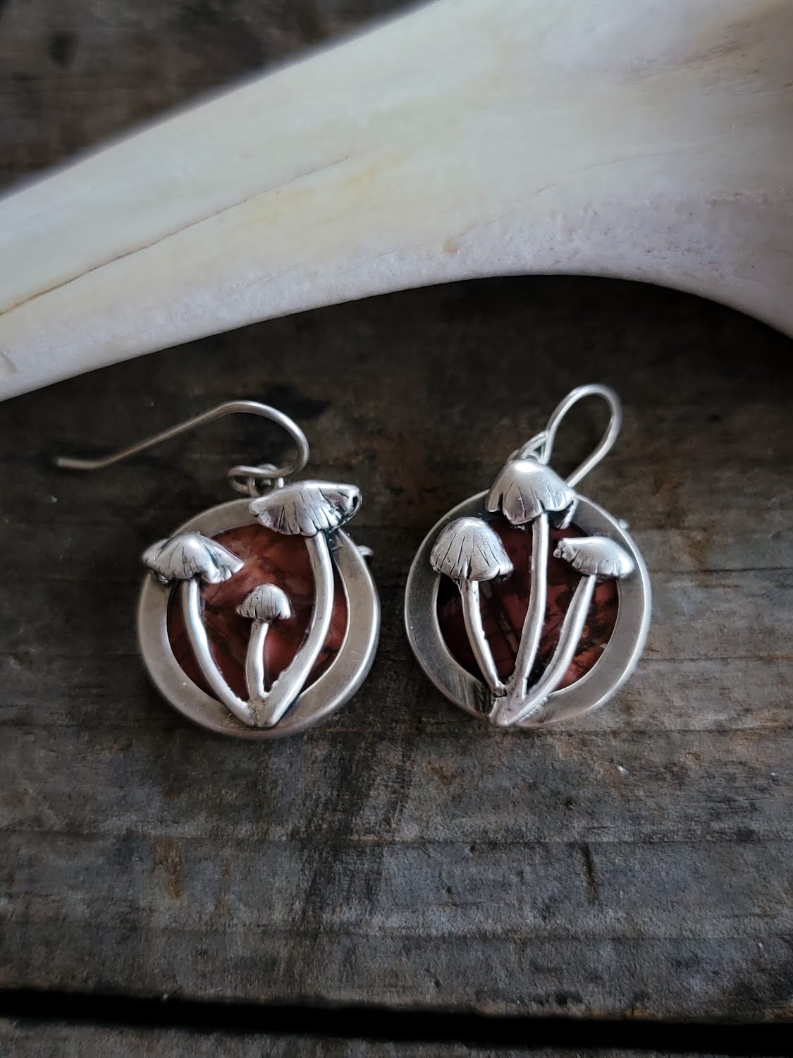 Red Creek Jasper Mushroom Earrings