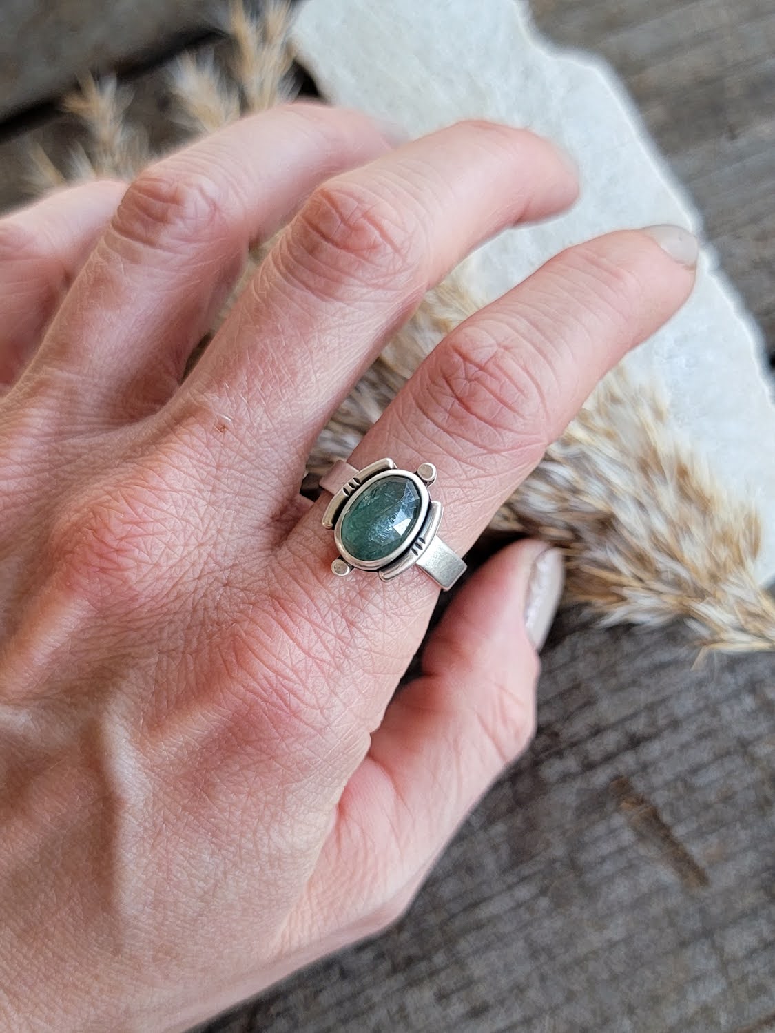 Moss Green Kyanite Ring 1