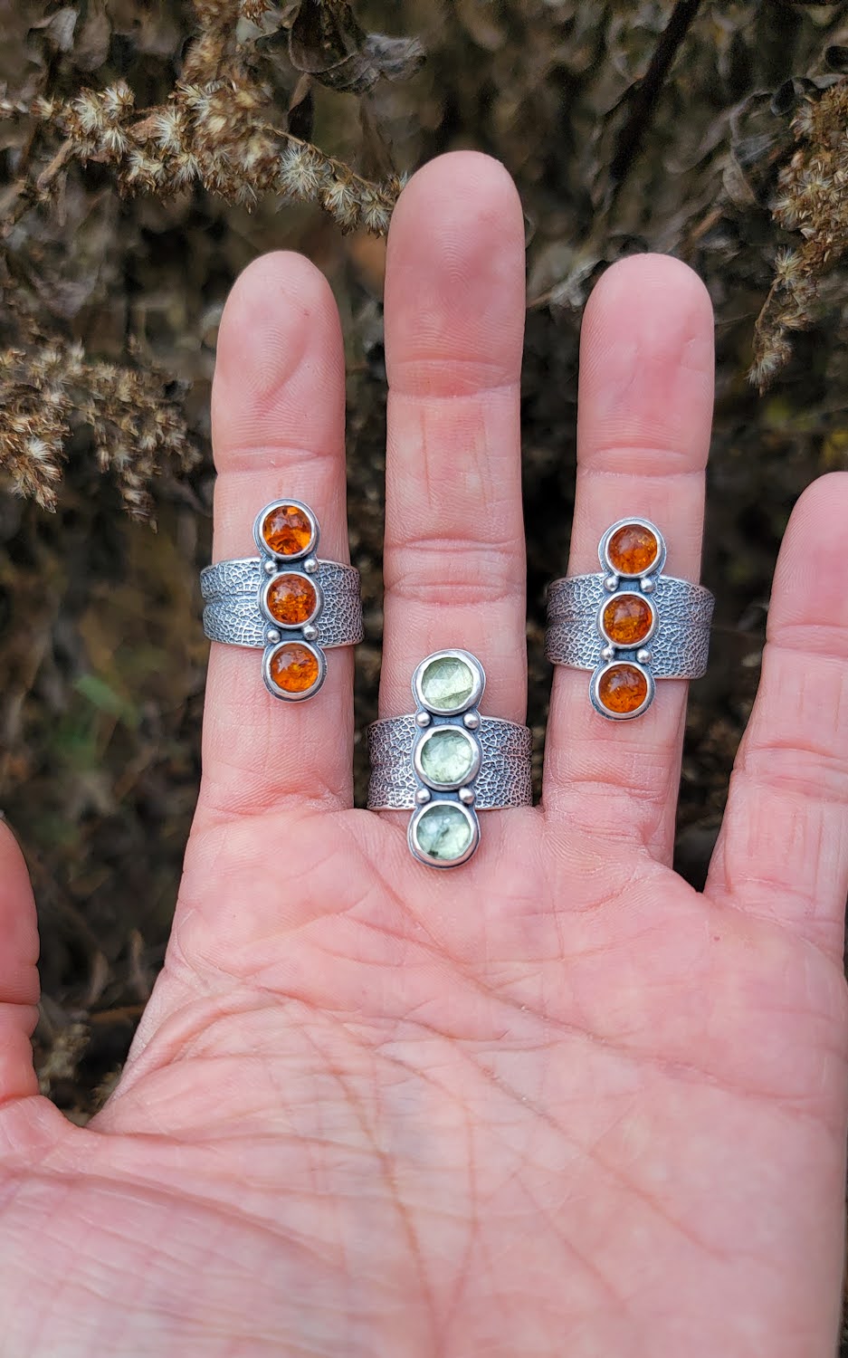 Mint Kyanite Sage Leaf Saddle Ring