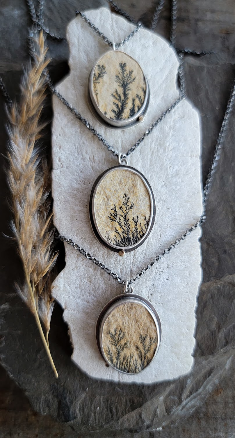 GARNI Nothing's Carved In Stone ネックレス Dendritic Limestone Necklace – Hannah Lynn Jewelry