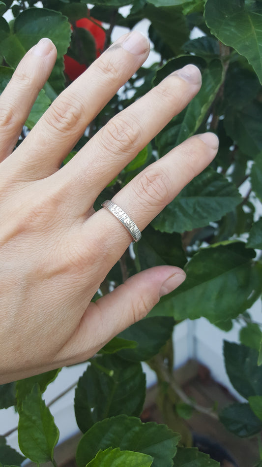 Birch Bark Textured Ring -Custom Order