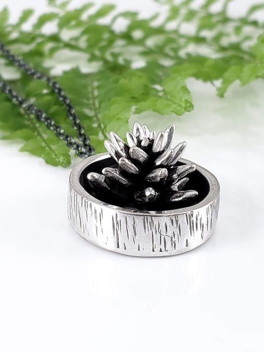 Birch Pot Succulent Necklace