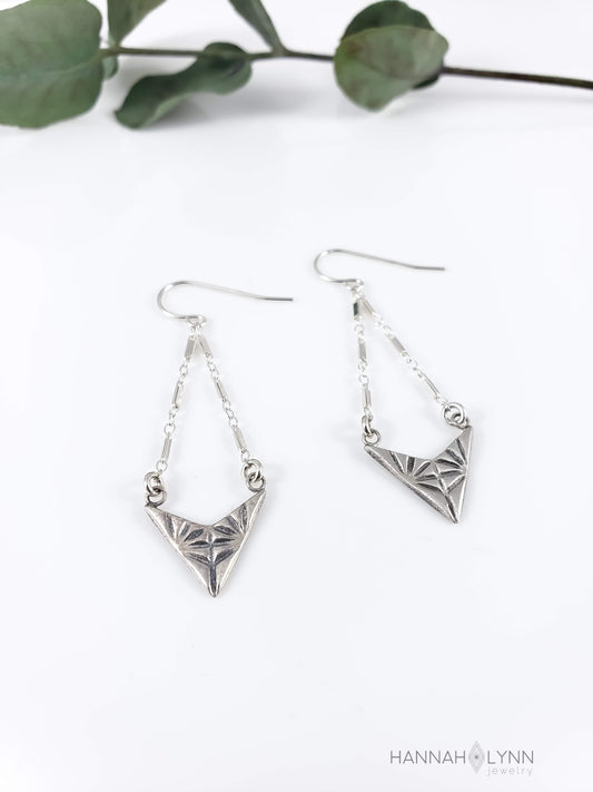 Geometric Chevron Chandelier Earrings