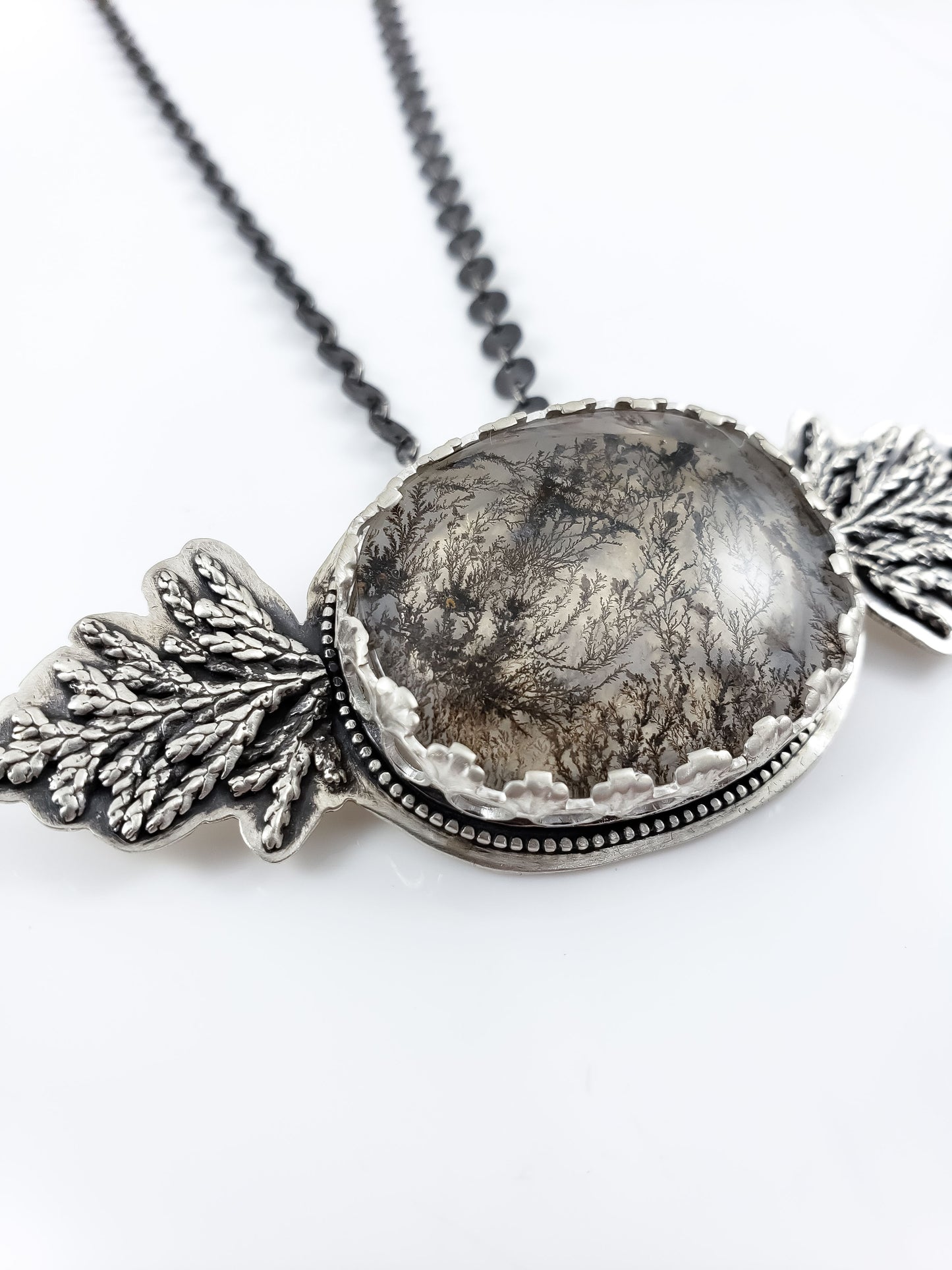 Dendritic Quartz Evergreen Statement Necklace