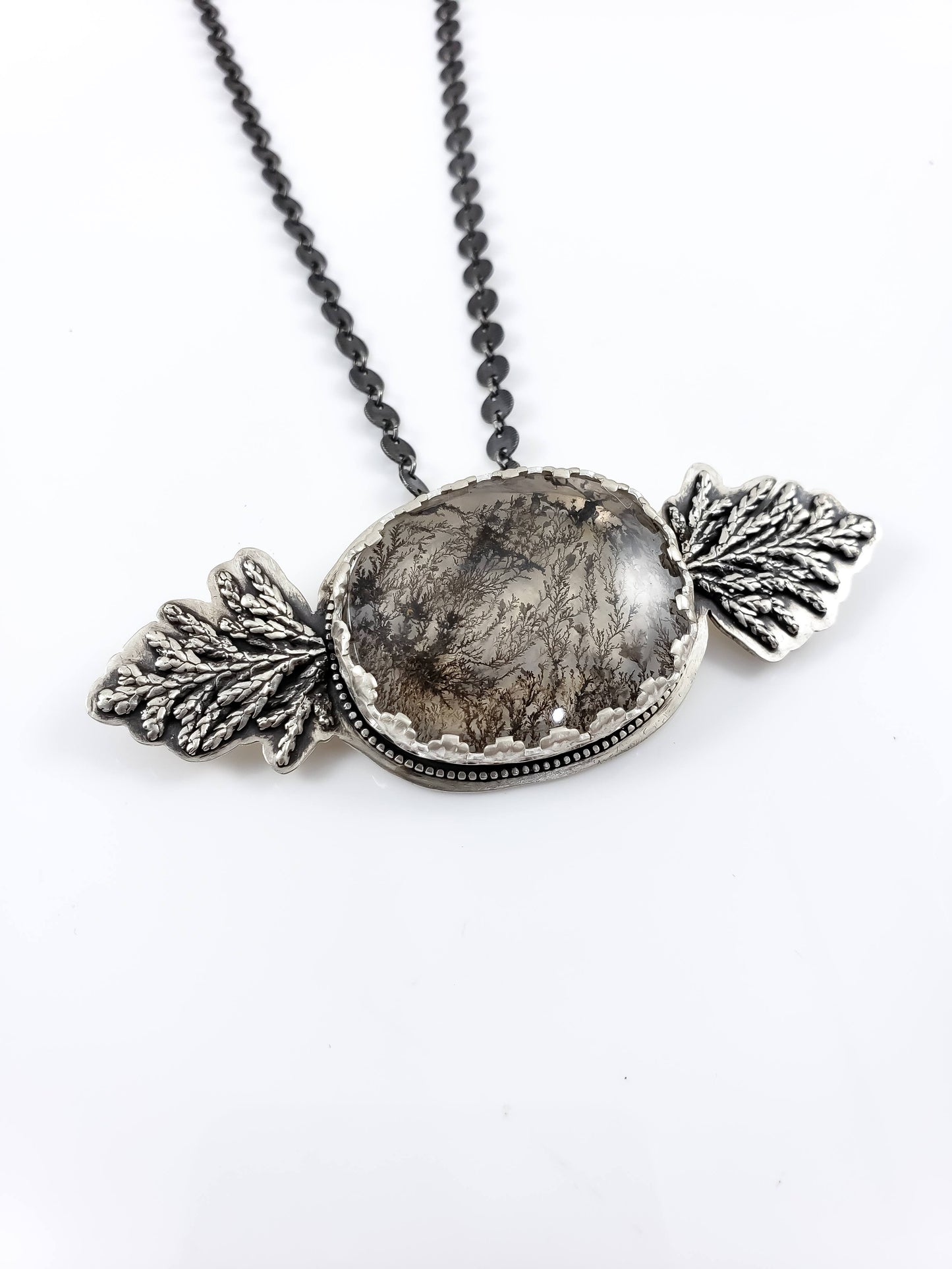 Dendritic Quartz Evergreen Statement Necklace