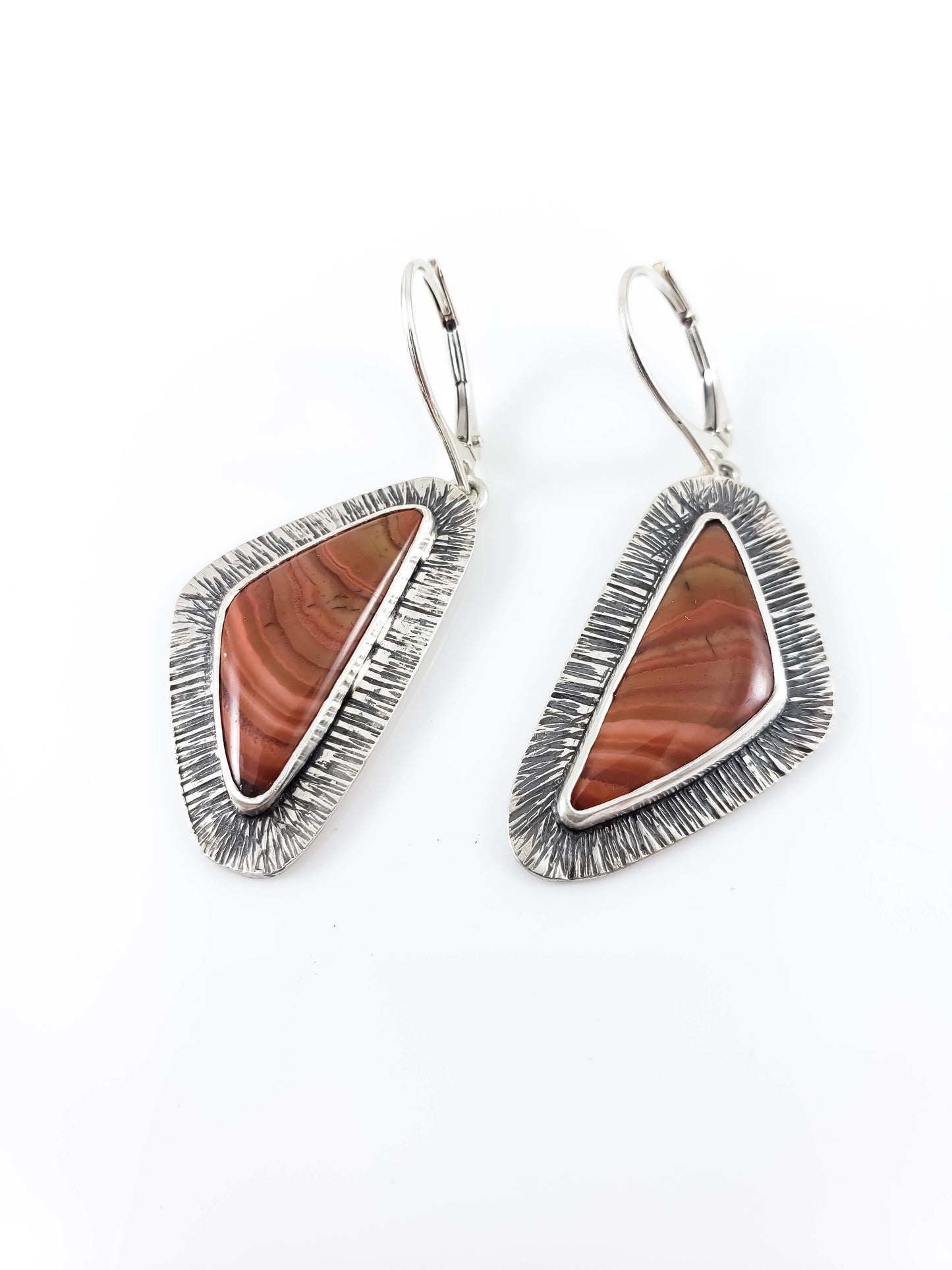 Dryhead Agate Hammered Earrings