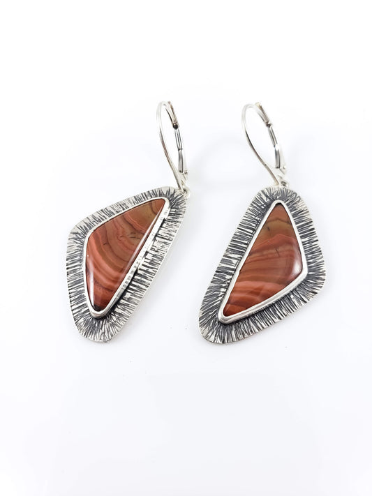 Dryhead Agate Hammered Earrings