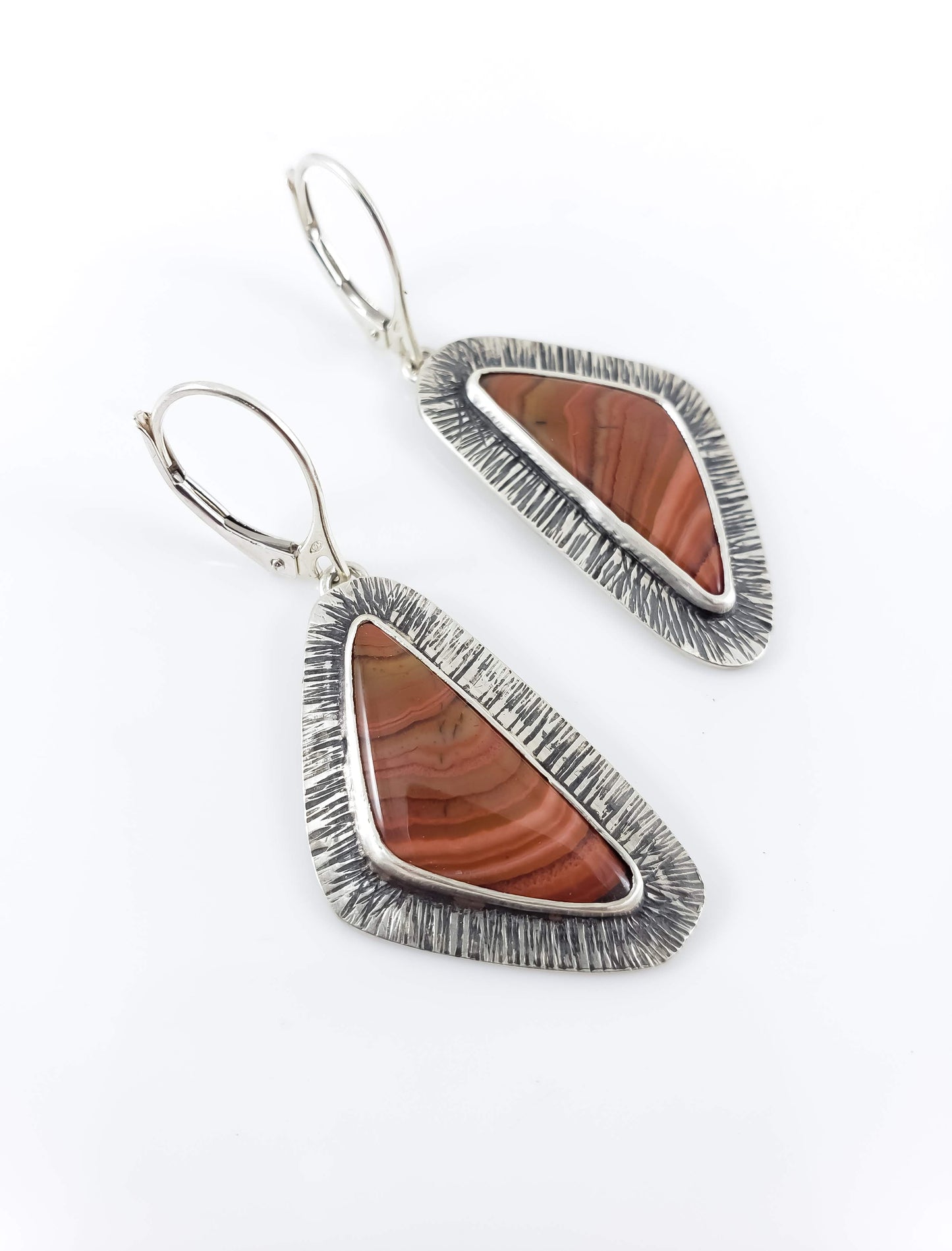 Dryhead Agate Hammered Earrings