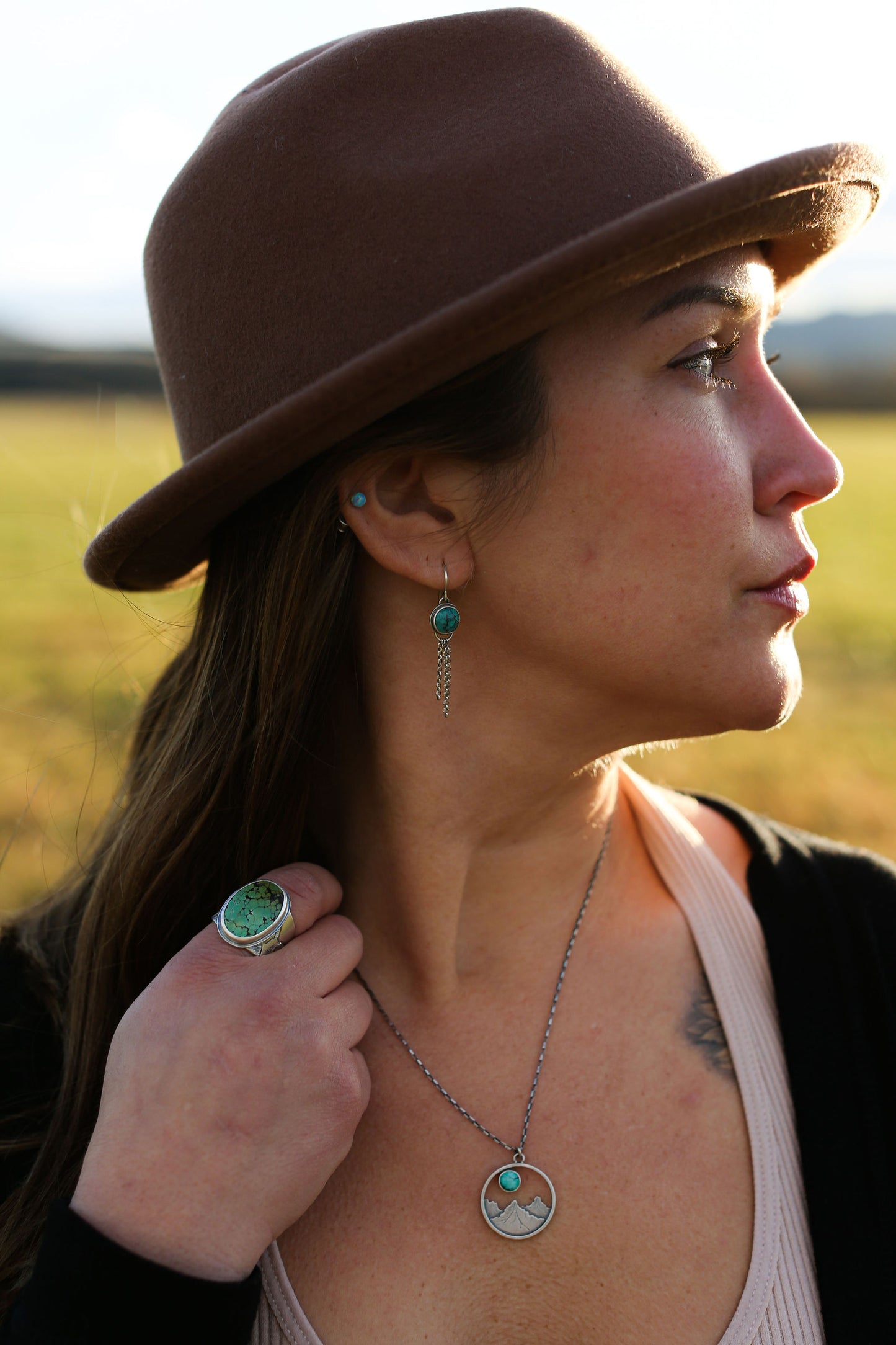 Turquoise Tassel Earrings