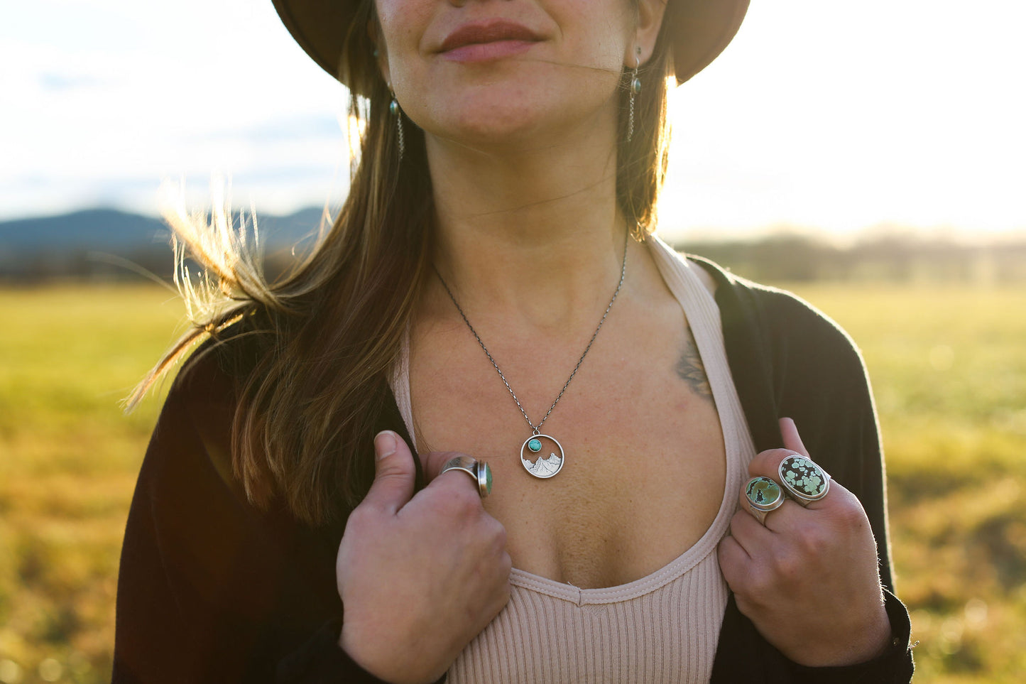 Giraffe Turquoise "Cascades" Ring