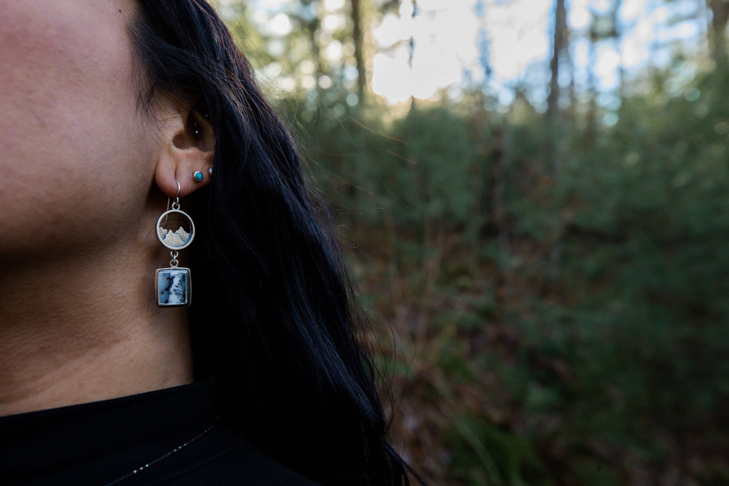 Dendritic Opal "Cascades" Earrings