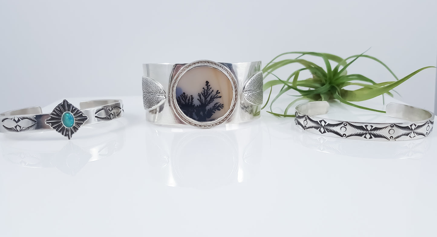 Hand Stamped Southwestern Cuff Bracelet