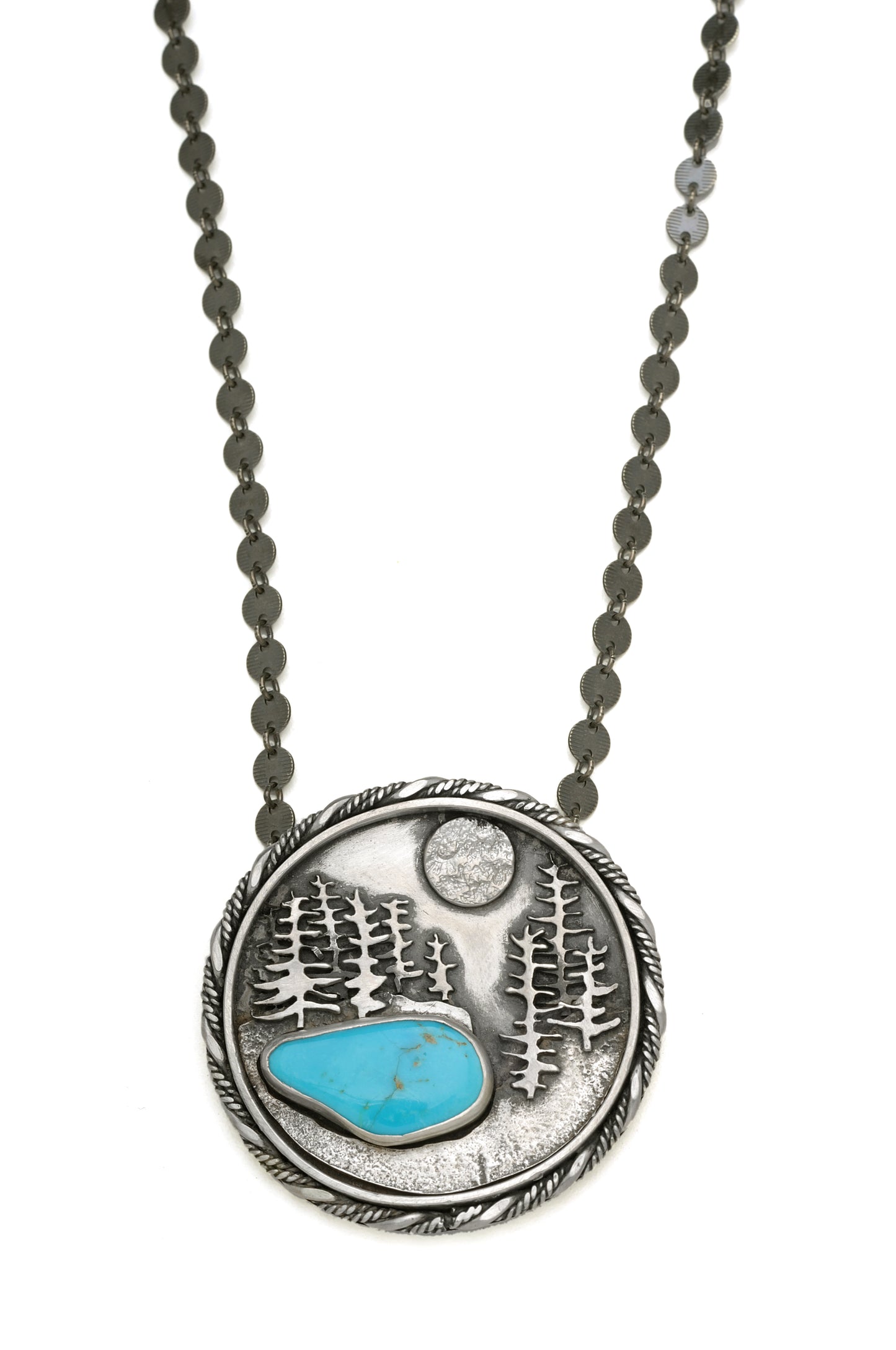 Sleeping Beauty Turquoise Moonlit Lake Necklace