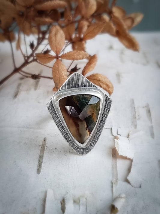 Montana Agate Art Deco Ring