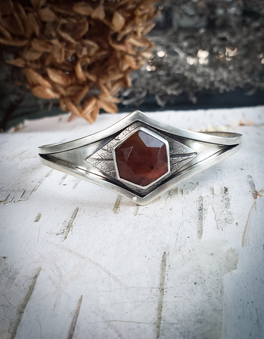 Montana Agate Sage Shield Cuff Bracelet