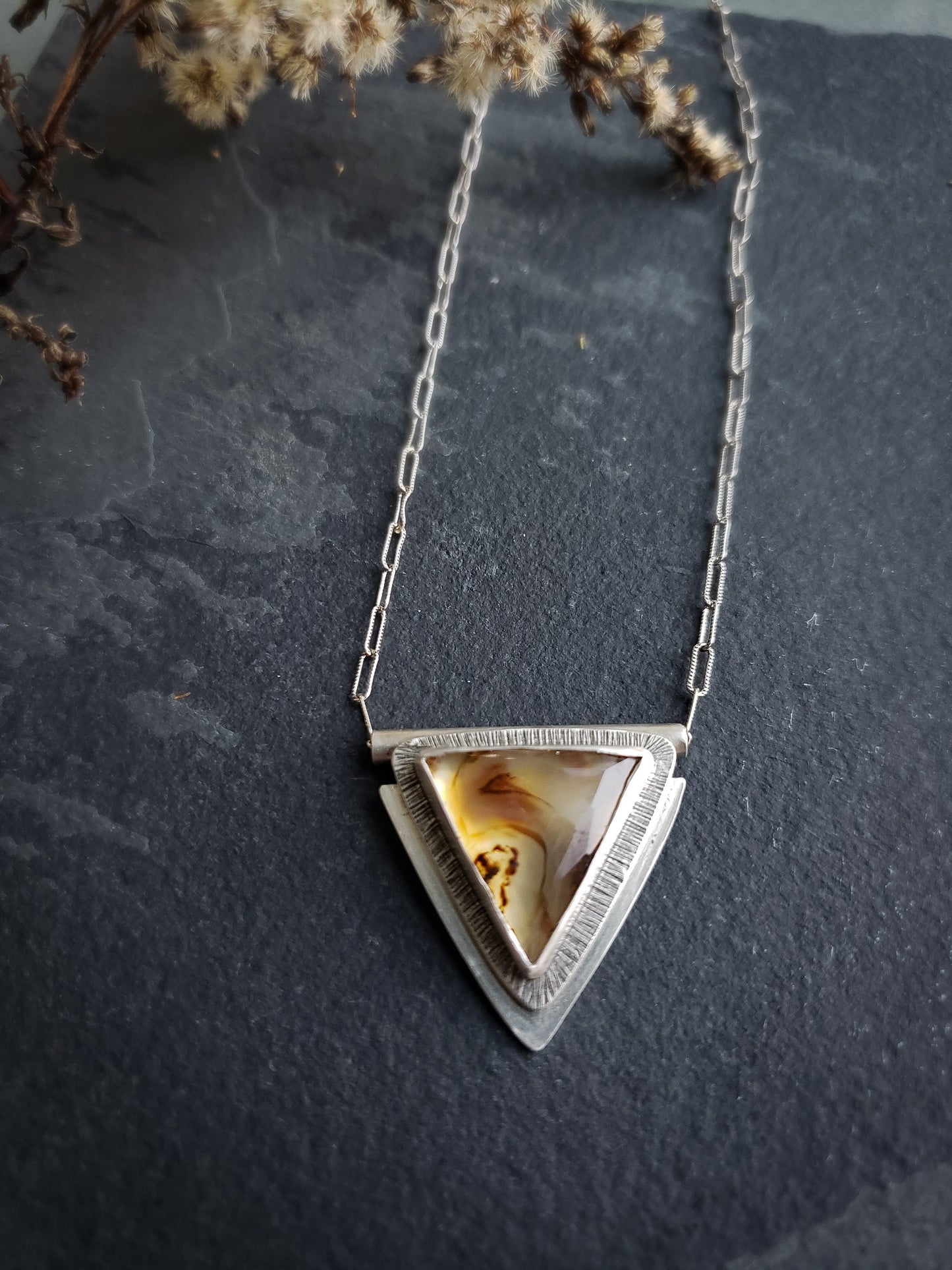 Triangle Montana Agate Necklace