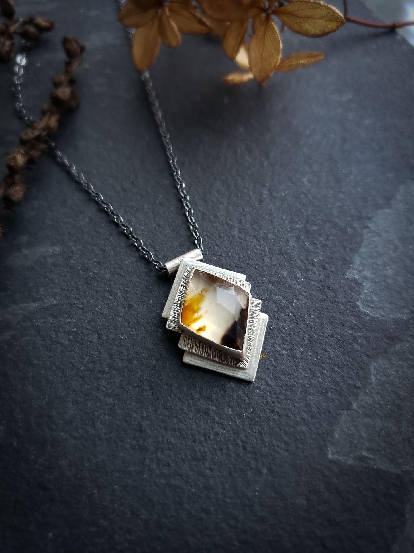 Diamond Montana Agate Necklace
