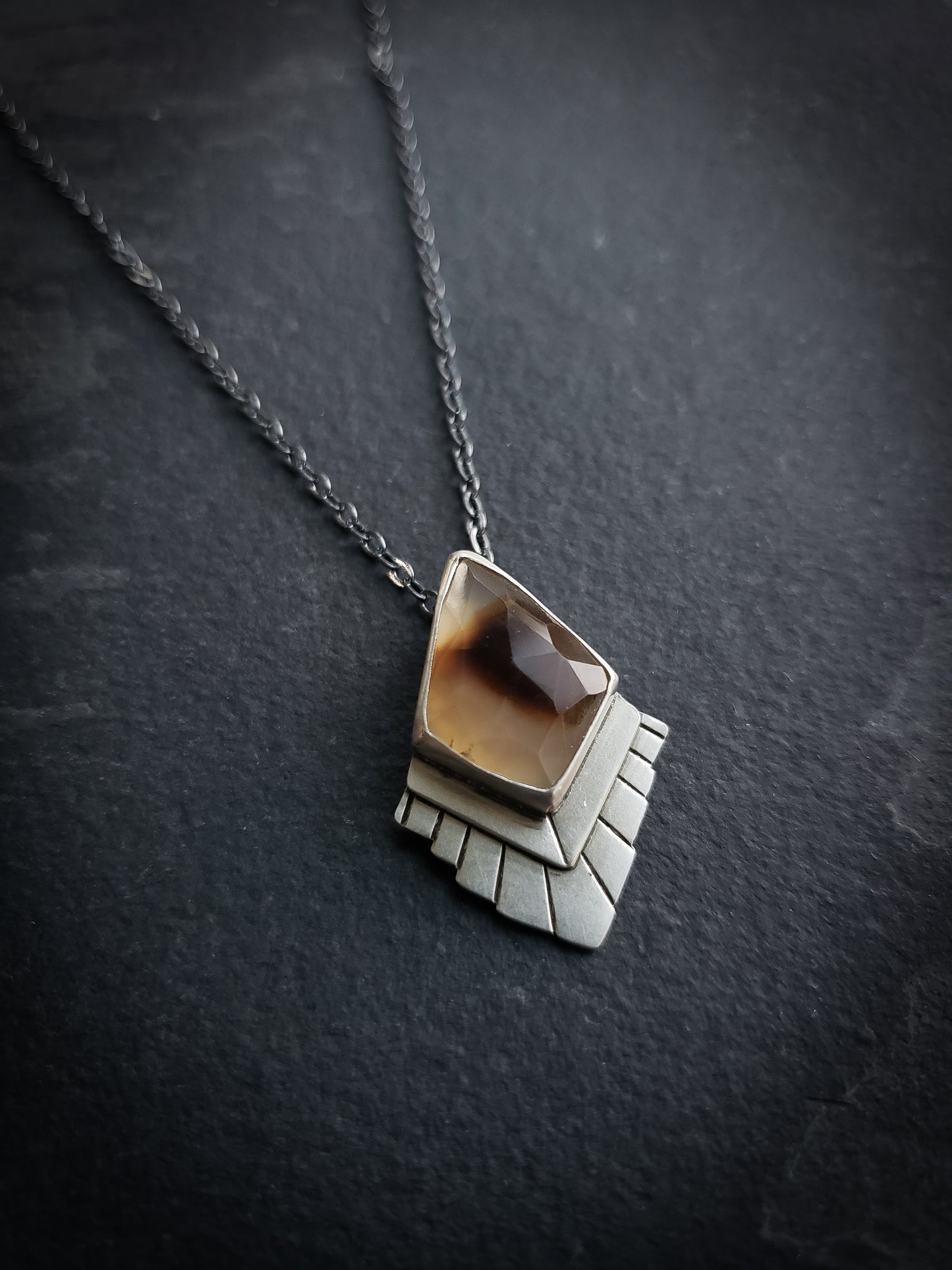 Montana Agate Art Deco Necklace