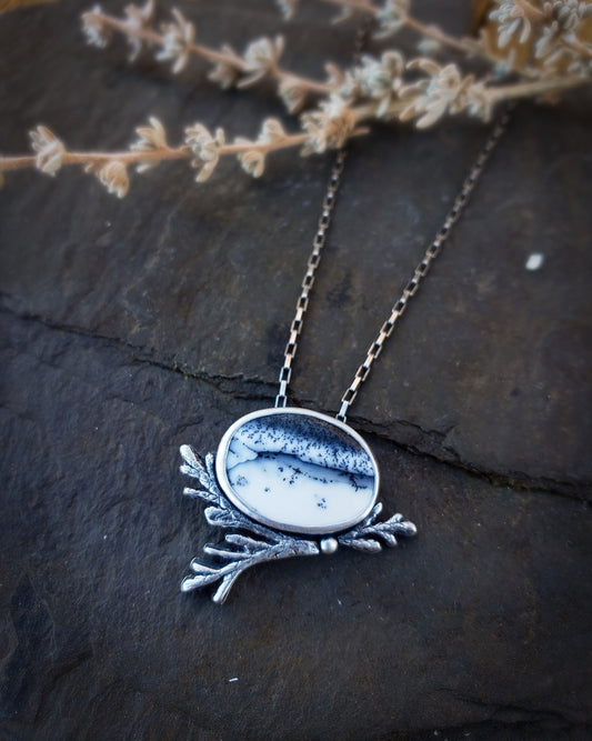 Dendritic Opal Juniper Necklace