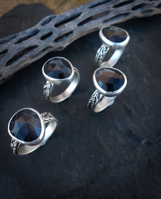 Chocolate Moonstone Juniper Ring