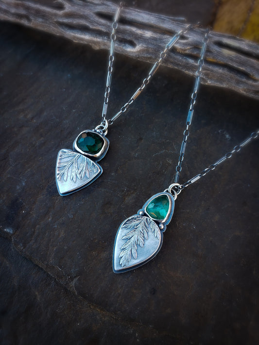 Green Tourmaline Botanical Necklace