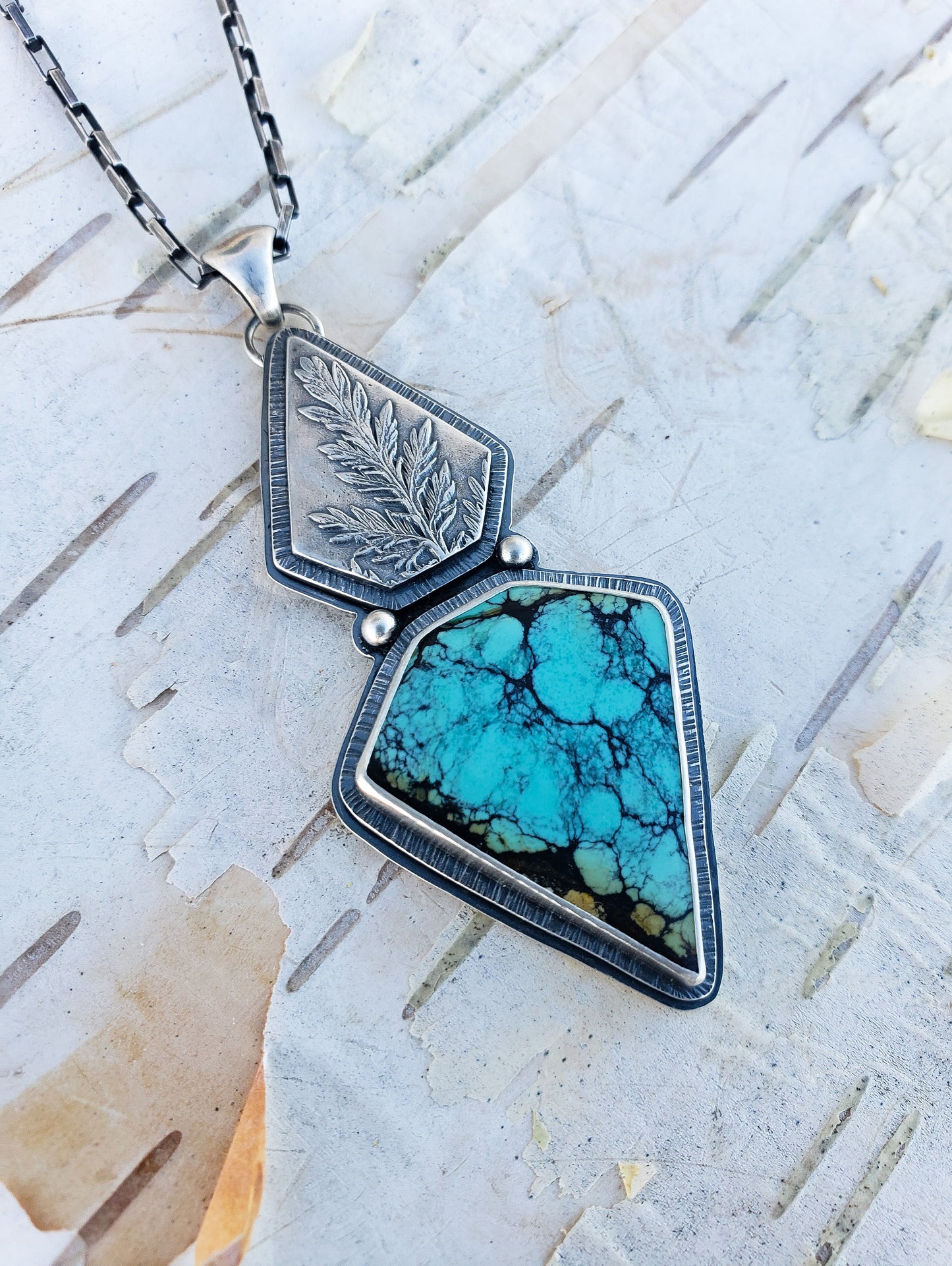 Turquoise Botanical Pentagon Necklace