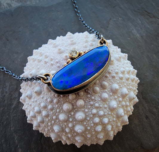 Black Opal Diamond Necklace