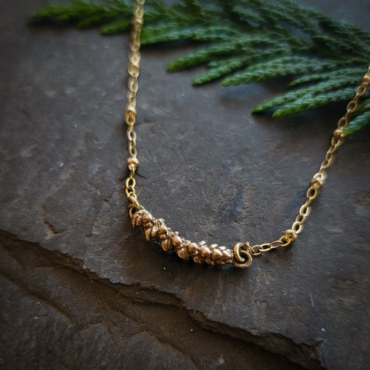 Succulent Pod Bar Necklace // Sterling Silver or Bronze & 14K Gold Filled