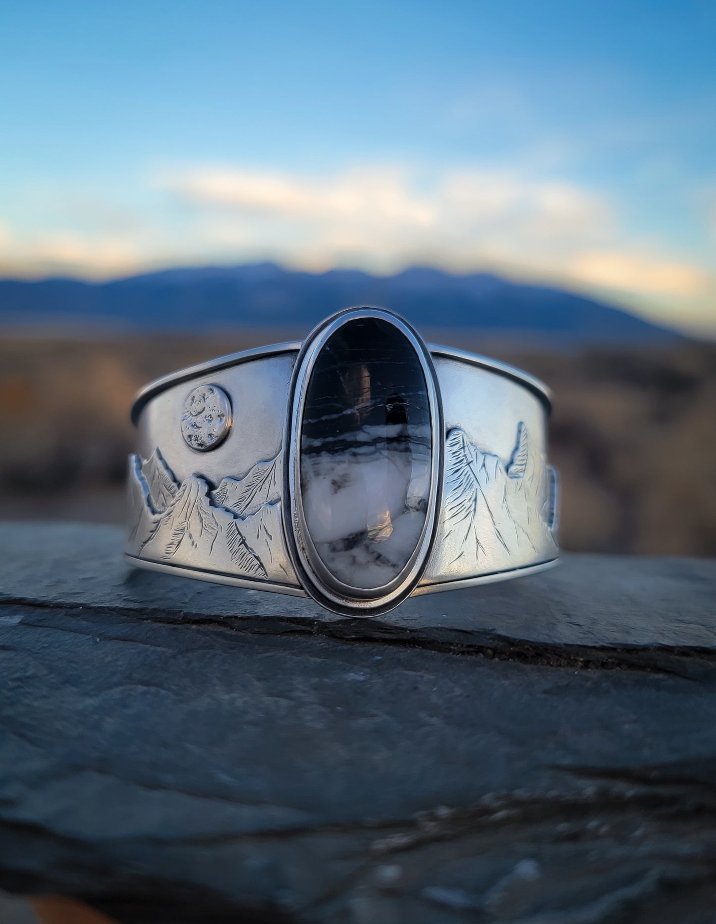 White Buffalo Turquoise Cascades Cuff Bracelet