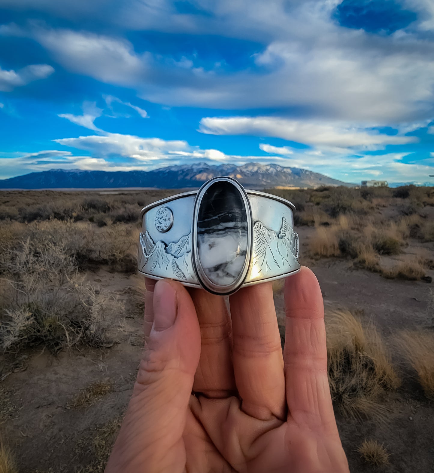 White Buffalo Turquoise Cascades Cuff Bracelet