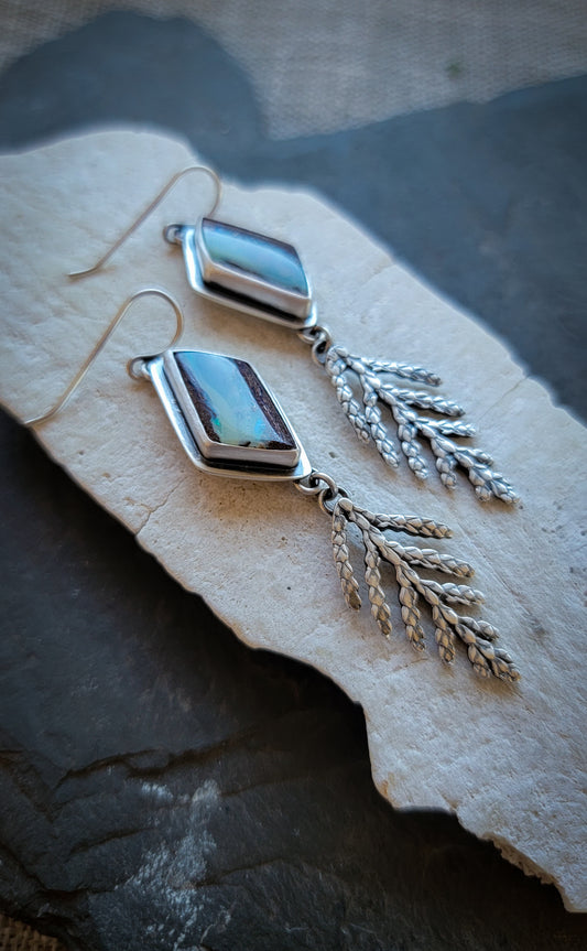 Boulder Opal Cedar Earrings