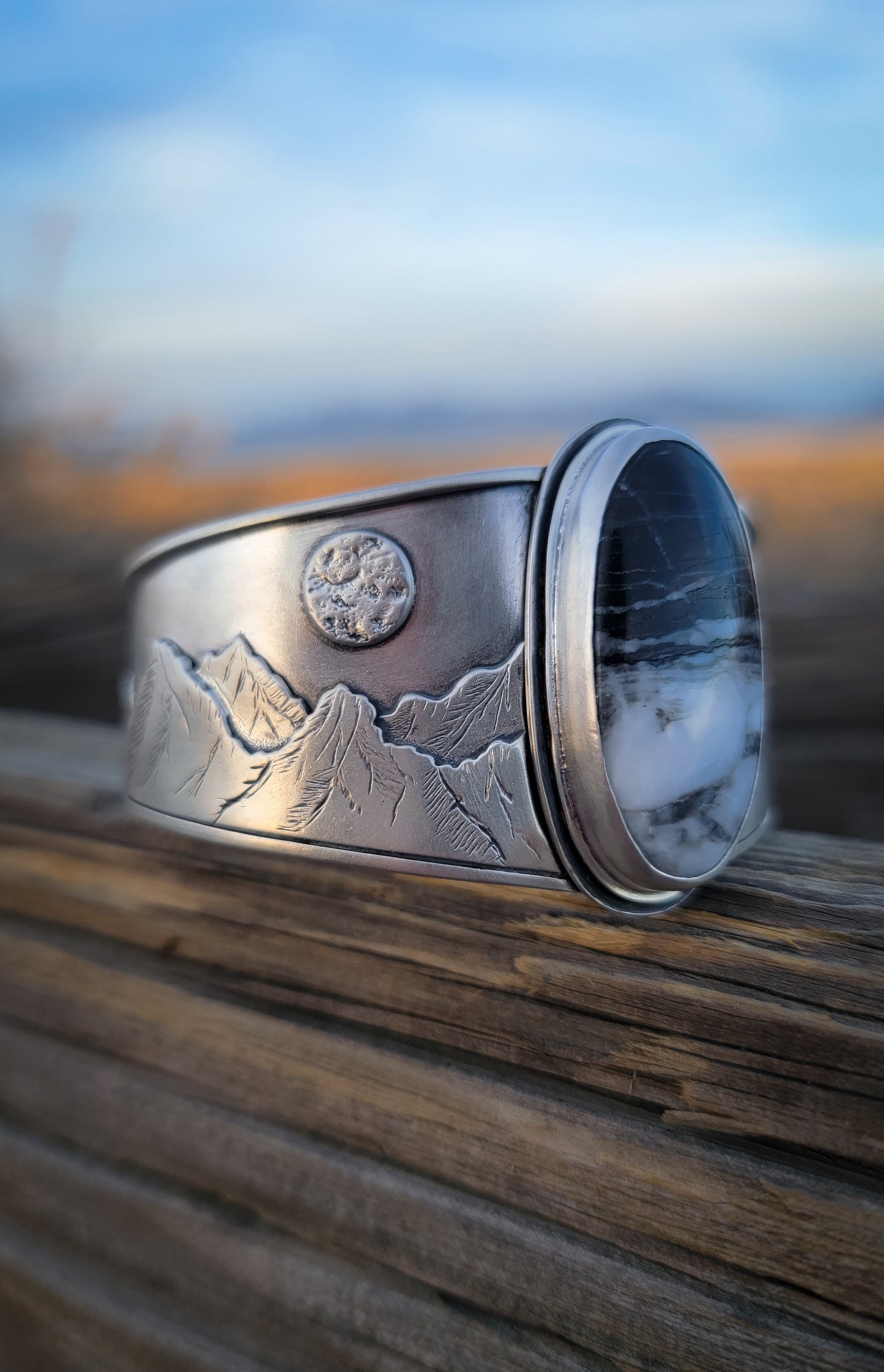 White Buffalo Turquoise Cascades Cuff Bracelet