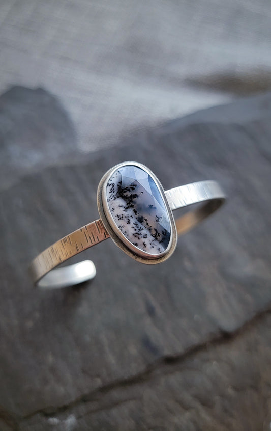 Dendritic Agate Birch Cuff Bracelet