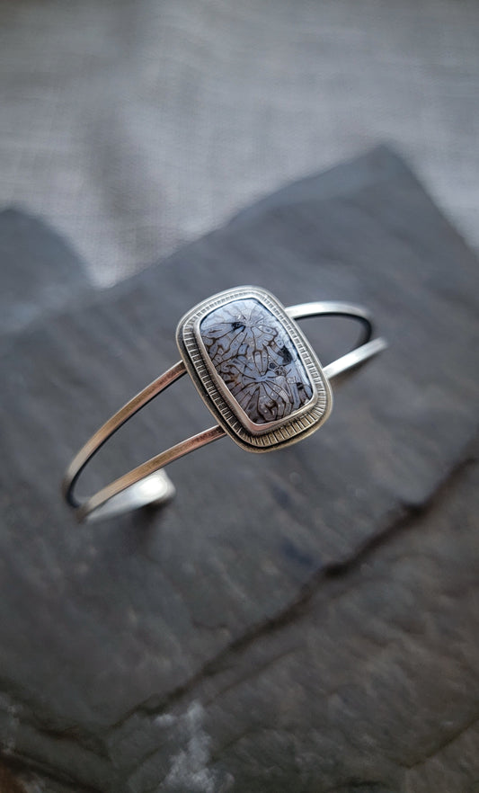 Fossilized Coral Cuff Bracelet