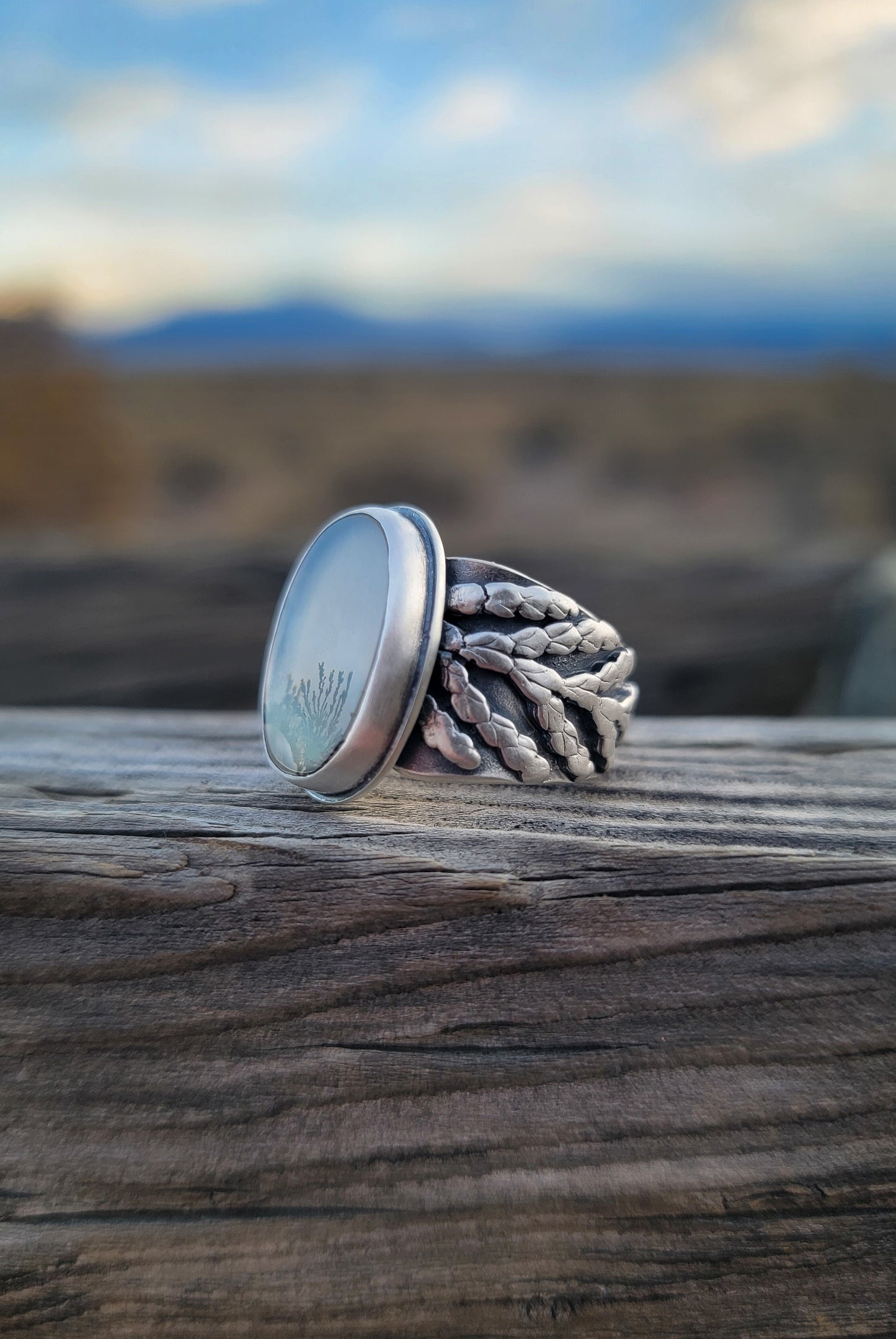 Dendritic Agate Cedar Ring