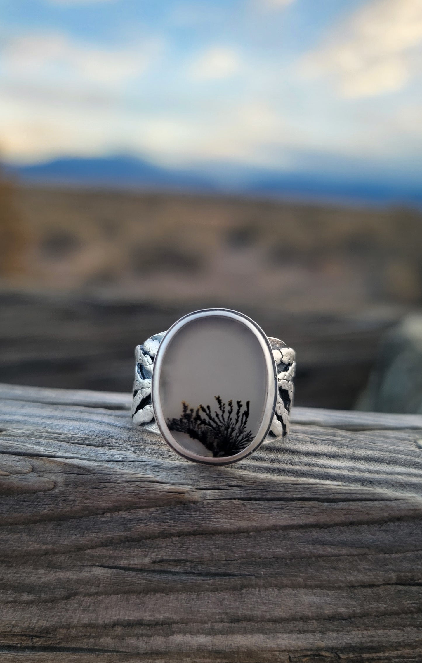 Dendritic Agate Cedar Ring