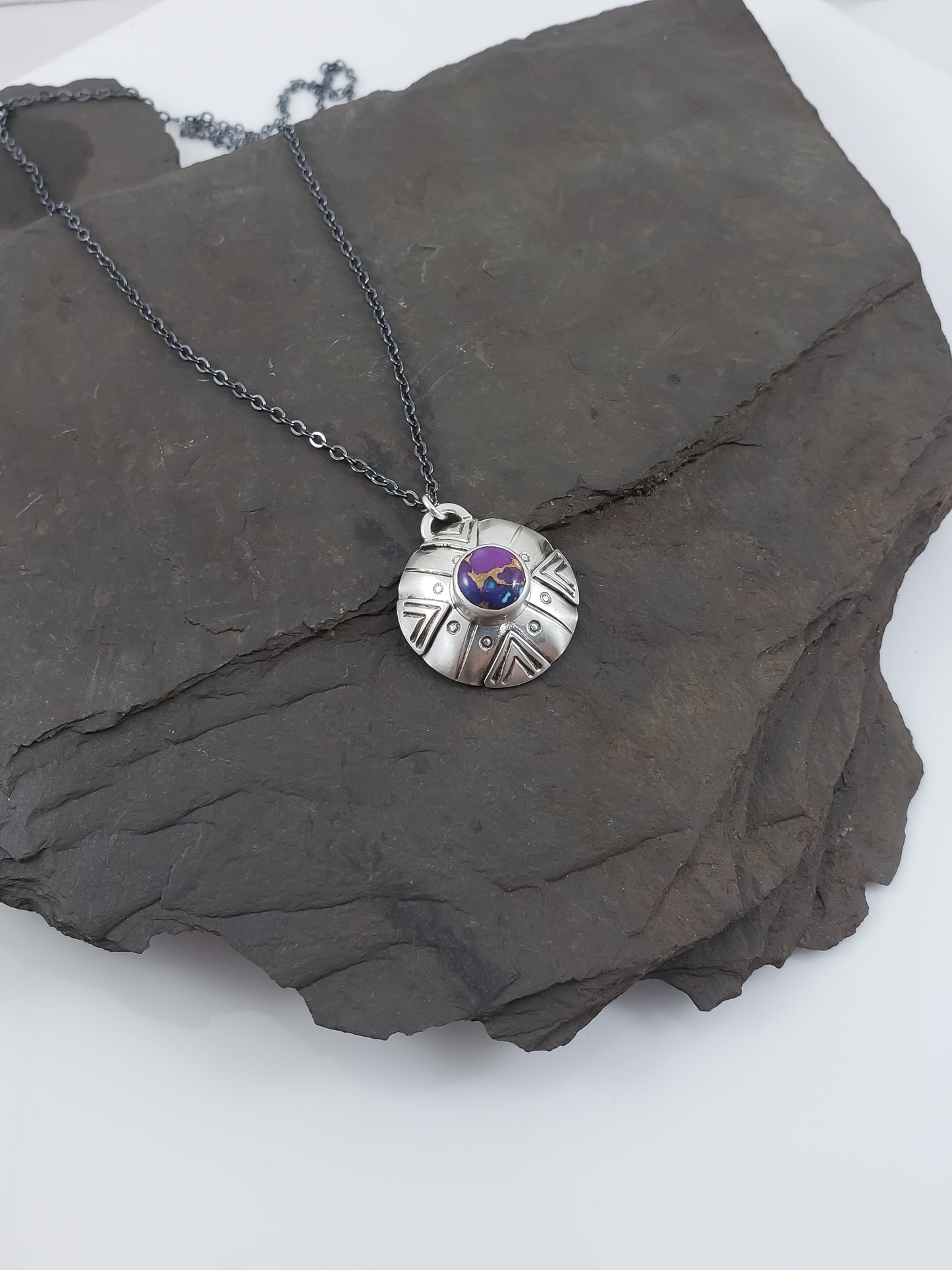 Southwestern Purple Copper Turquoise Necklace