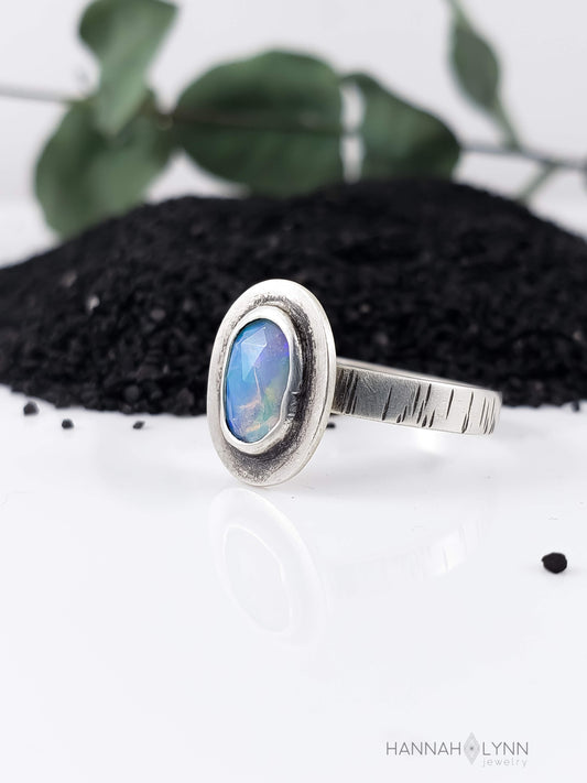 Rose Cut Opal Ring