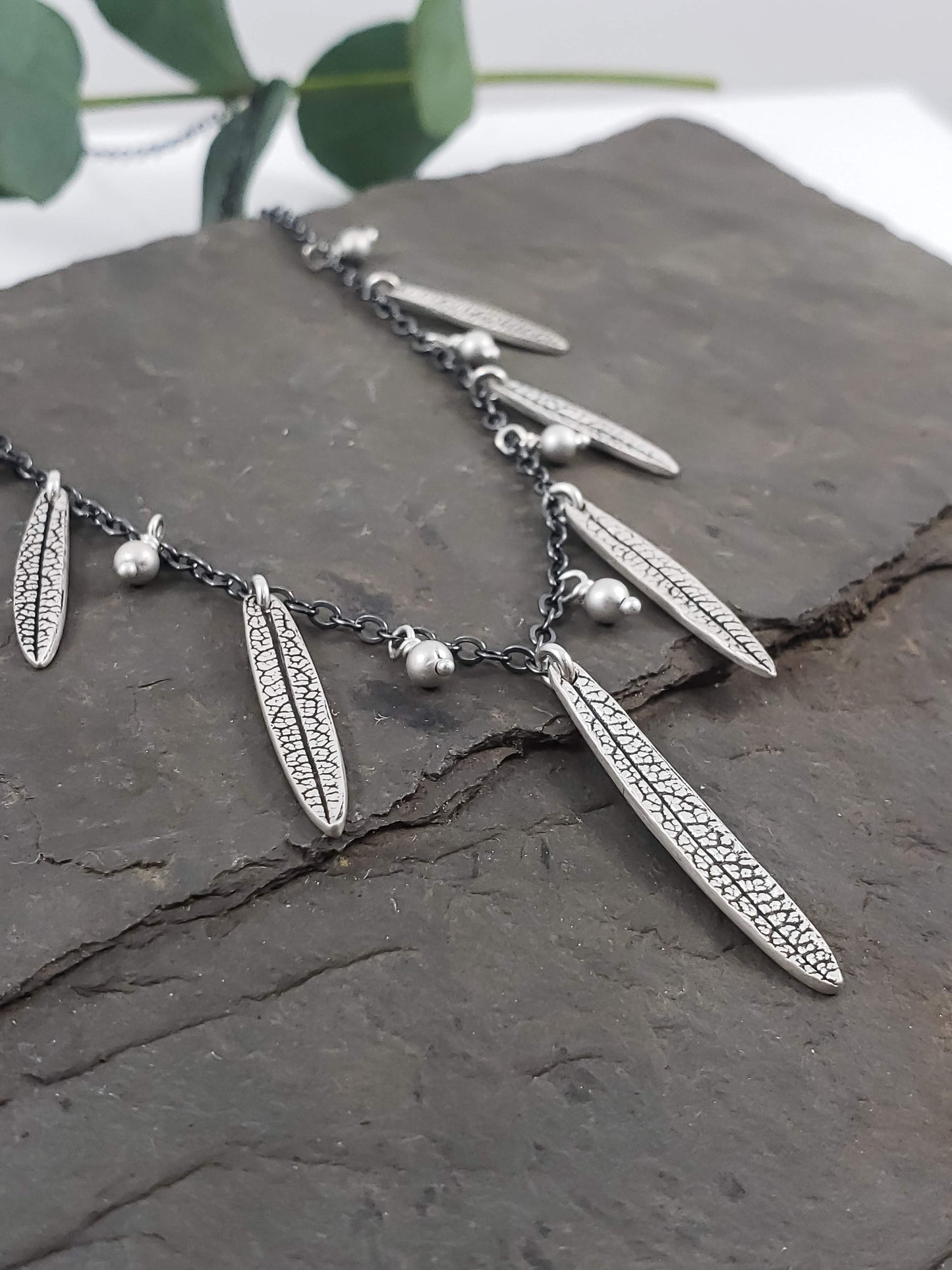 Rosemary Leaf Bib Necklace