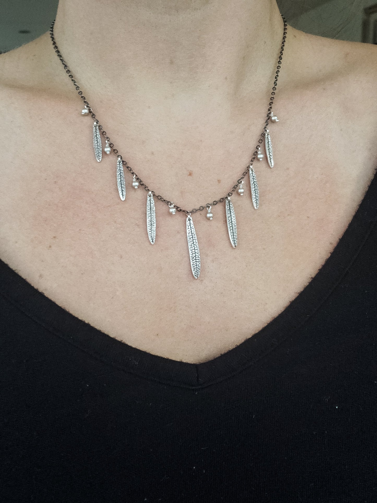 Rosemary Leaf Bib Necklace