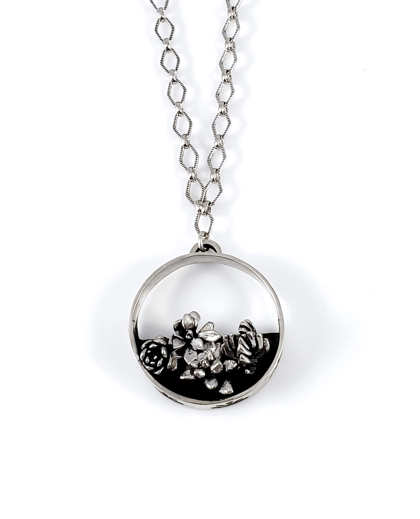 Round Succulent Terrarium Necklace