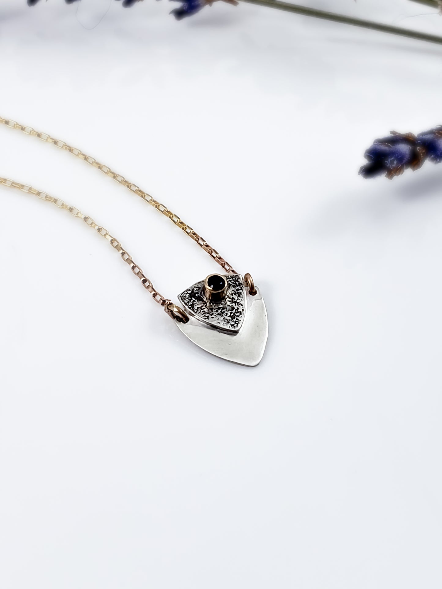 Sapphire Shield Grit Necklace