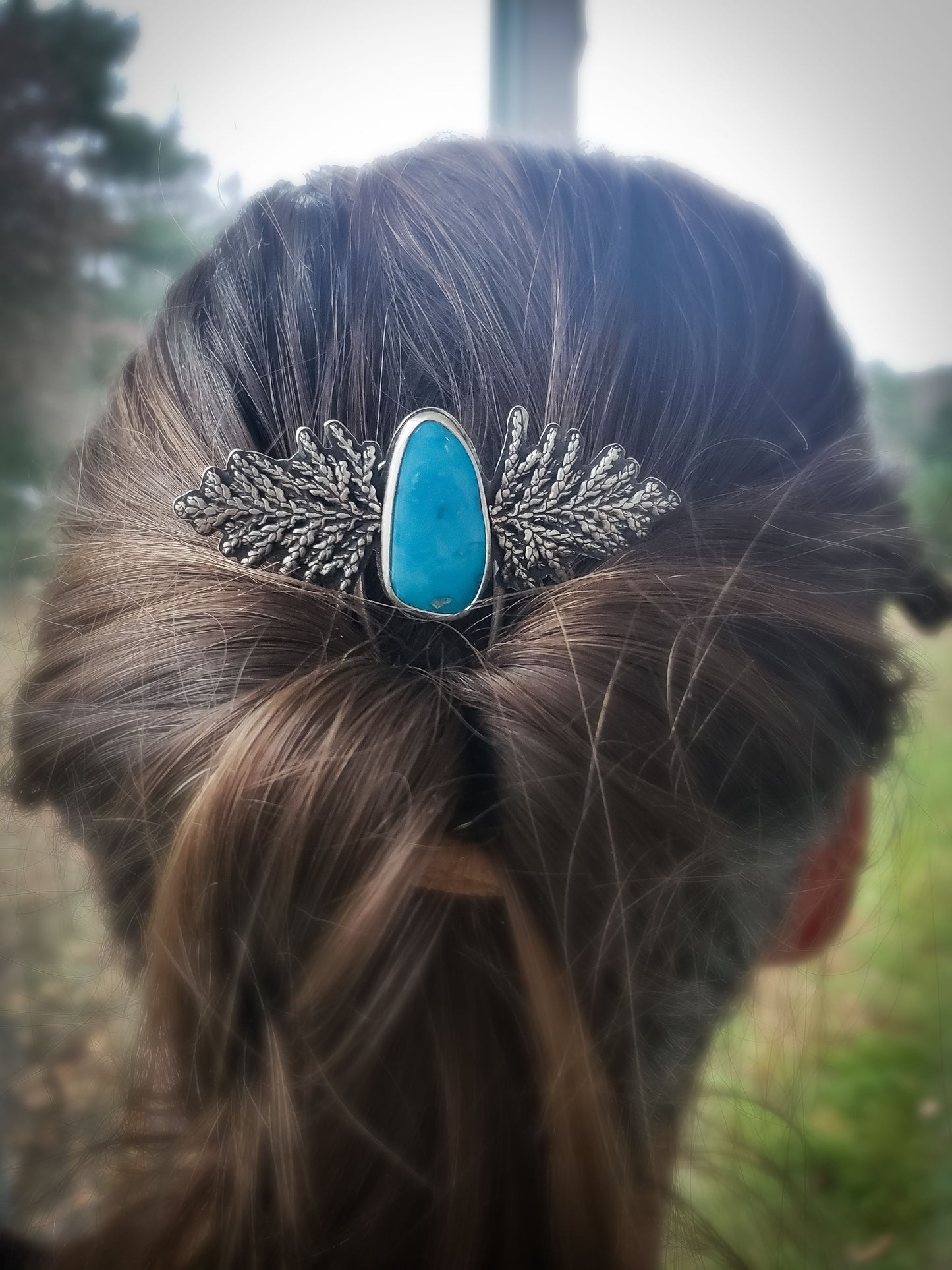 Sleeping Beauty Turquoise Evergreen Hair Pin