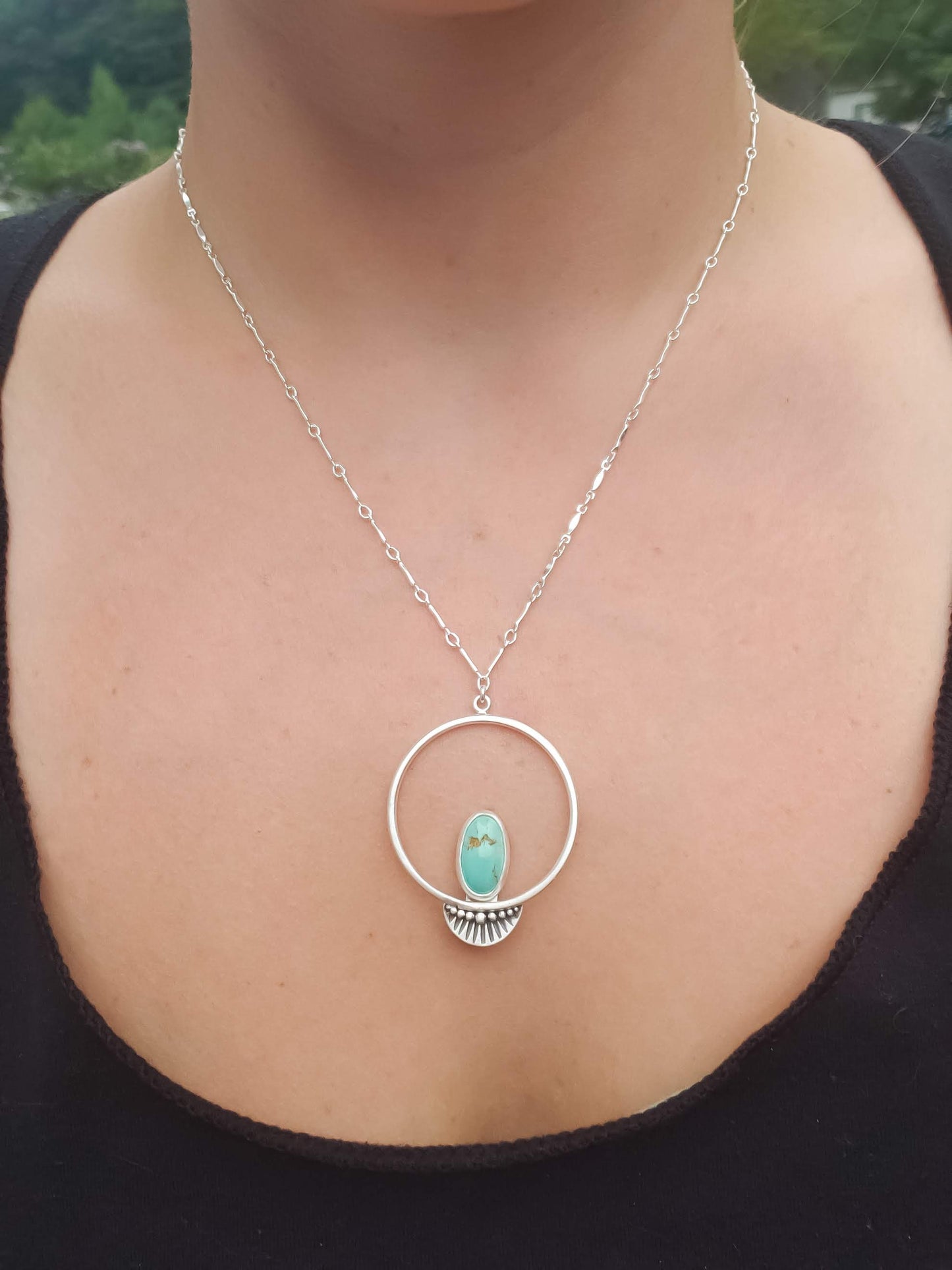 Turquoise Hoop Necklace