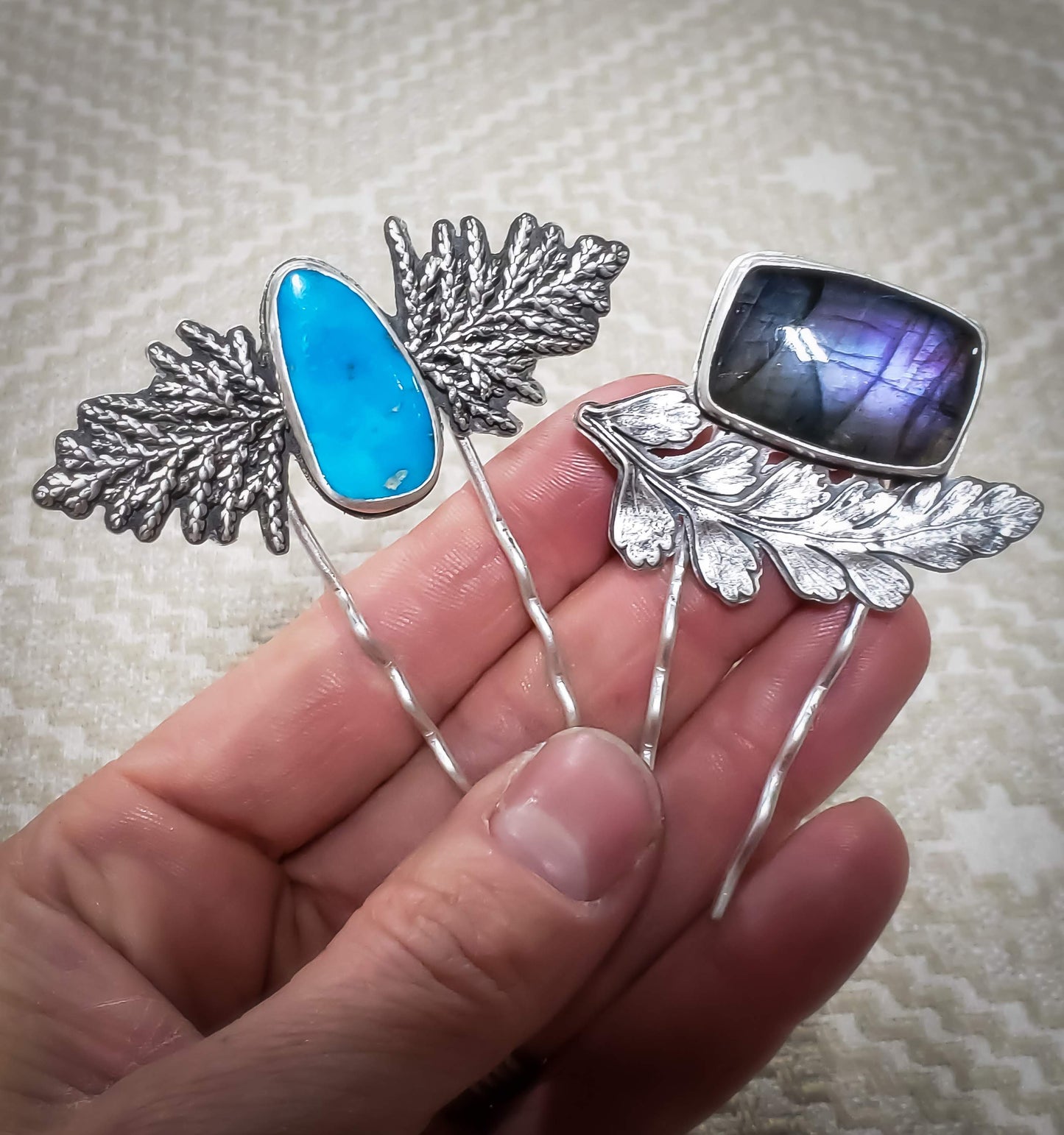 Sleeping Beauty Turquoise Evergreen Hair Pin