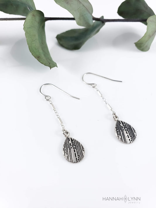 Wood Grain Drop Earrings