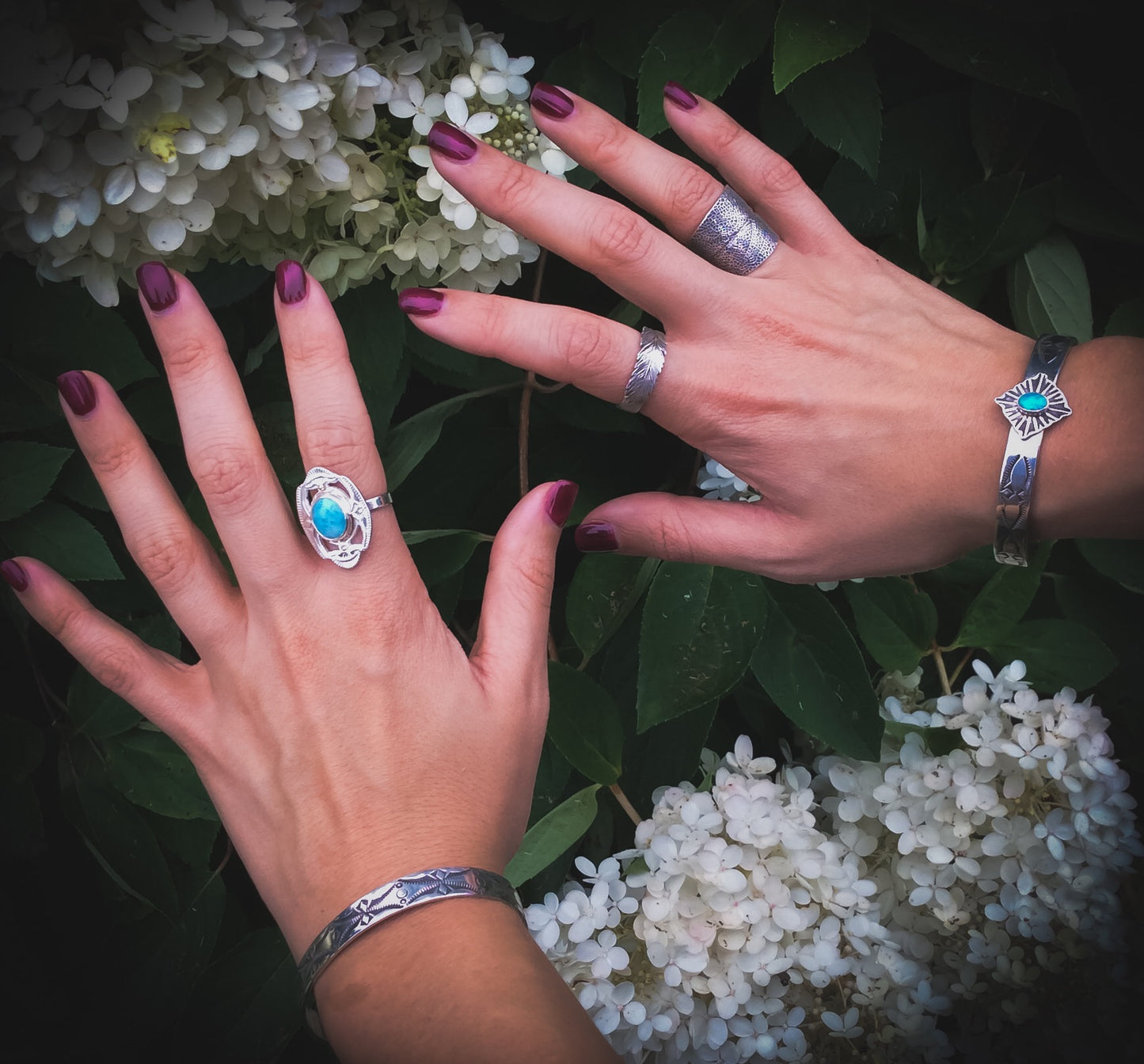 Hand Stamped Southwestern Cuff Bracelet