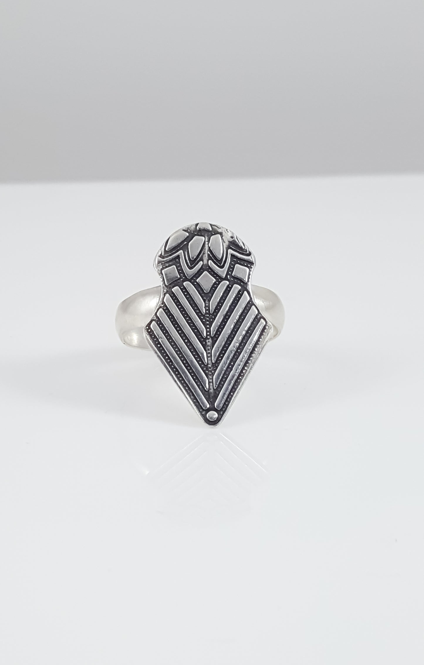 Geometric Chevron Statement Ring