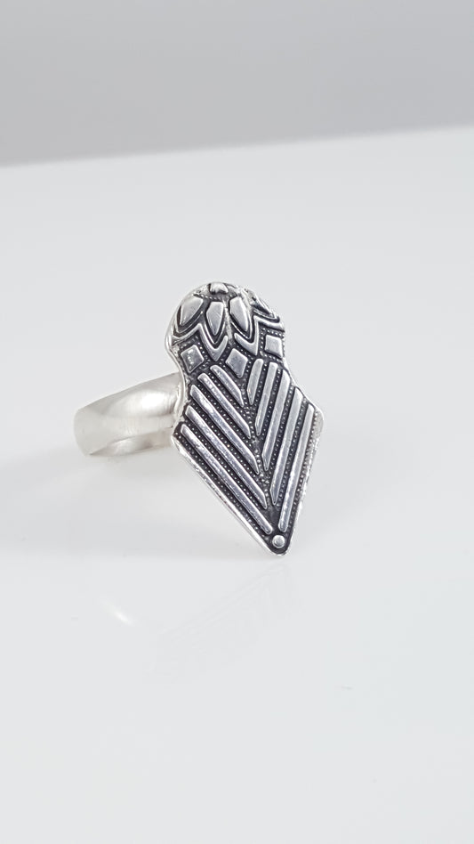 Geometric Chevron Statement Ring